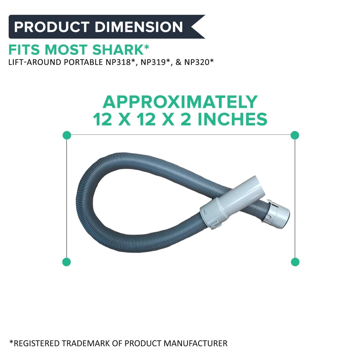 Replacement Hose, Fits Shark Lift-Around Portable NP318 NP319 NP320, Compatible With Part 1056FT 6 Replacement Hose, Fits Shark Lift-Around Portable NP318 NP319 NP320, Compatible With Part 1056FT - Image 4