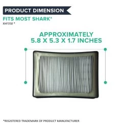 Crucial Vacuum Replacement Vacuum Filter - Compatible With Shark Models NV350 NV351 NV352 NV355 NV356 NV356E - Pair With Part # F651 XHF350 EUR-1804 EU-18027 For Long Life, Washable, Reusable -Best Filter Shop NV350 DIMENSIONS