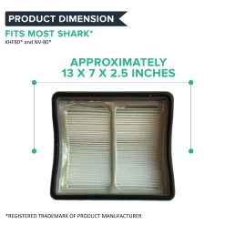 Crucial Vacuum Filter Replacement Parts - Compatible With Shark Part # XHF80 - Fits Navigator Vacuum Filters Models NV70, NV71, NV80, NV90, NV95, NVC80C, UV420 - HEPA Style Filters -Best Filter Shop NV80 TEMPLATE DIMENSION