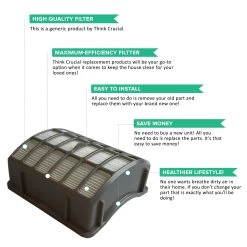 Crucial Vacuum Filter Replacement Parts - Compatible With Shark Part # XHF80 - Fits Navigator Vacuum Filters Models NV70, NV71, NV80, NV90, NV95, NVC80C, UV420 - HEPA Style Filters -Best Filter Shop NV80 TEMPLATE VALUE PROPS
