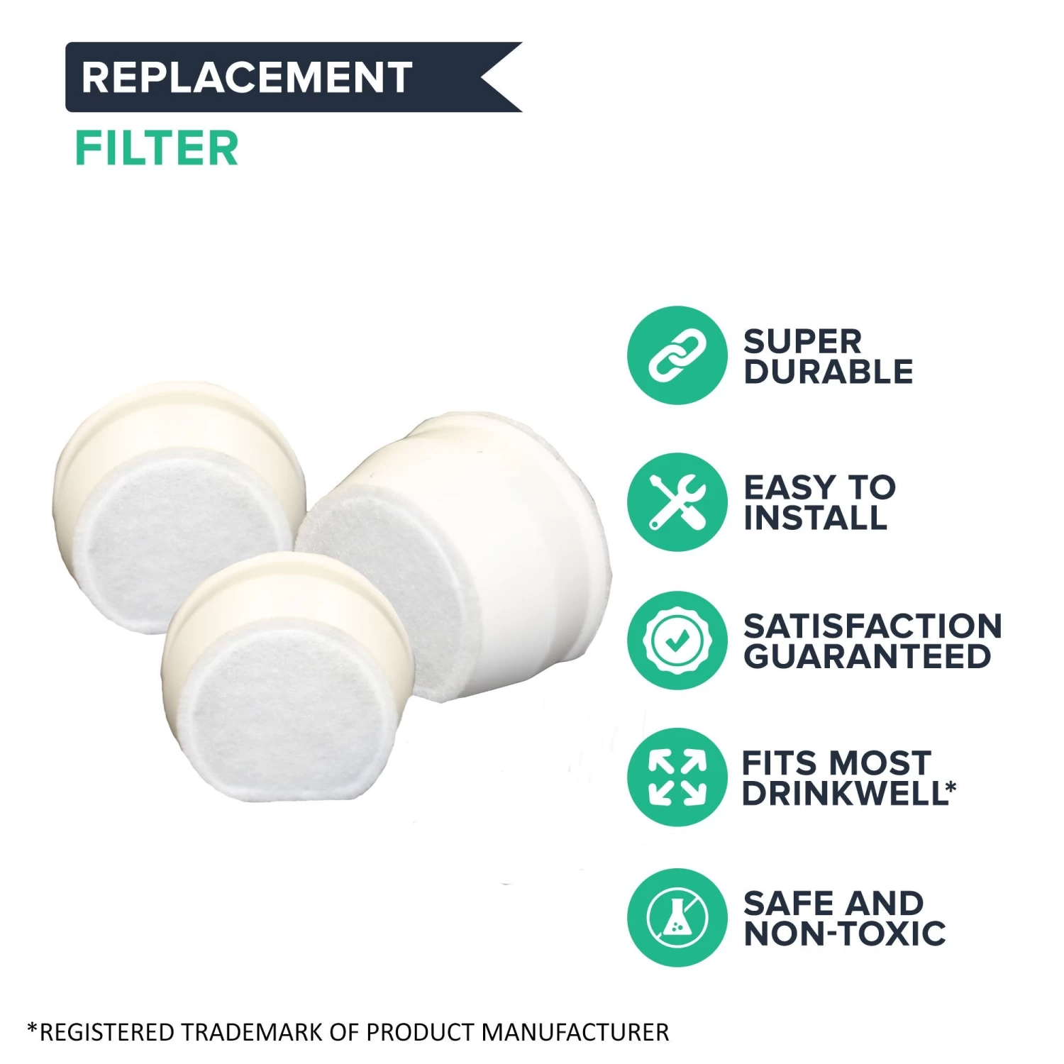 12pk Replacement Charcoal Filters, Fits Drinkwell Avalon, Pagoda & Sedona Pet Fountains - Image 2