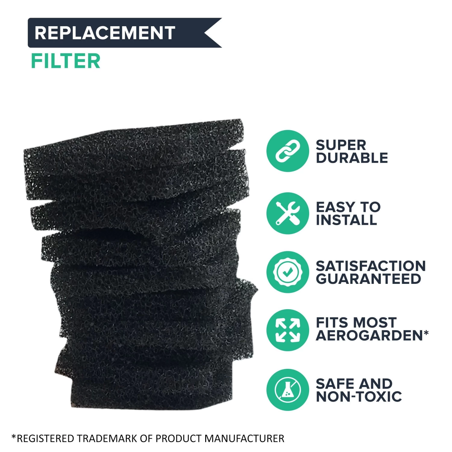 50pk Replacement Filters, Fits Miracle-Gro AeroGarden Pumps 4 50pk Replacement Filters, Fits Miracle-Gro AeroGarden Pumps - Image 2
