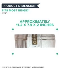 Essentials Replacement Bags, Fit RIDGID 3-4.5 Gallon Wet & Dry Vacs, Compatible With Part VF3501 -Best Filter Shop VF3501 BAGS 05 a04b21a6 ff6e 4bb5 913c 8cbd786cb06f