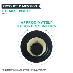 Crucial Vacuum Air Filter Replacement Parts Compatible With RIDGID Vacs Part # 00917816000 17816 00917912000 17912 9-17816 VF4000 - Fits Models 6 To 20 Gallon Wet, Dry Vacuums-Perfect For Home (2 Pack) -Best Filter Shop VF4000 FILTER 05 d5c7f96a 5193 4917 84fd 0a3318cbb373