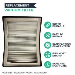 Crucial Air Replacement Vacuum Post Filter Compatible With Shark Vacuum Parts XHF650, Models Rotator Powered Lift-Away, Duoclean Vacs NV650, NV650 NV835 NV651 NV652 NV750, HEPA Style, Bulk -Best Filter Shop VP1 4
