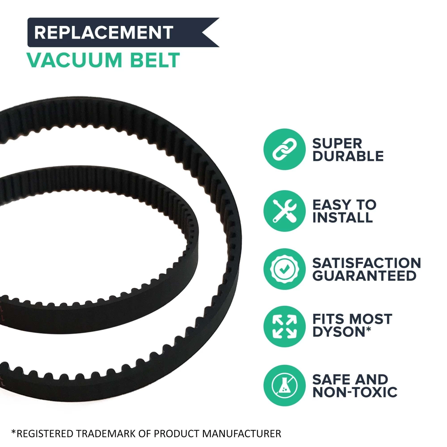 10pk Replacement 8MM Vacuum Belts, Fits Dyson DC17, Compatible With Part 911710-01 4 10pk Replacement 8MM Vacuum Belts, Fits Dyson DC17, Compatible With Part 911710-01 - Image 2