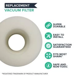 Crucial Air Replacement Vacuum Post Filter And Foam Felt Kit, Compatible With Shark Vacuum Parts XHF650, XFF650, Models APEX AZ1002 DuoClean NV835 Vacuums NV650, NV835, HEPA Style (3 Pack) -Best Filter Shop VP1 5