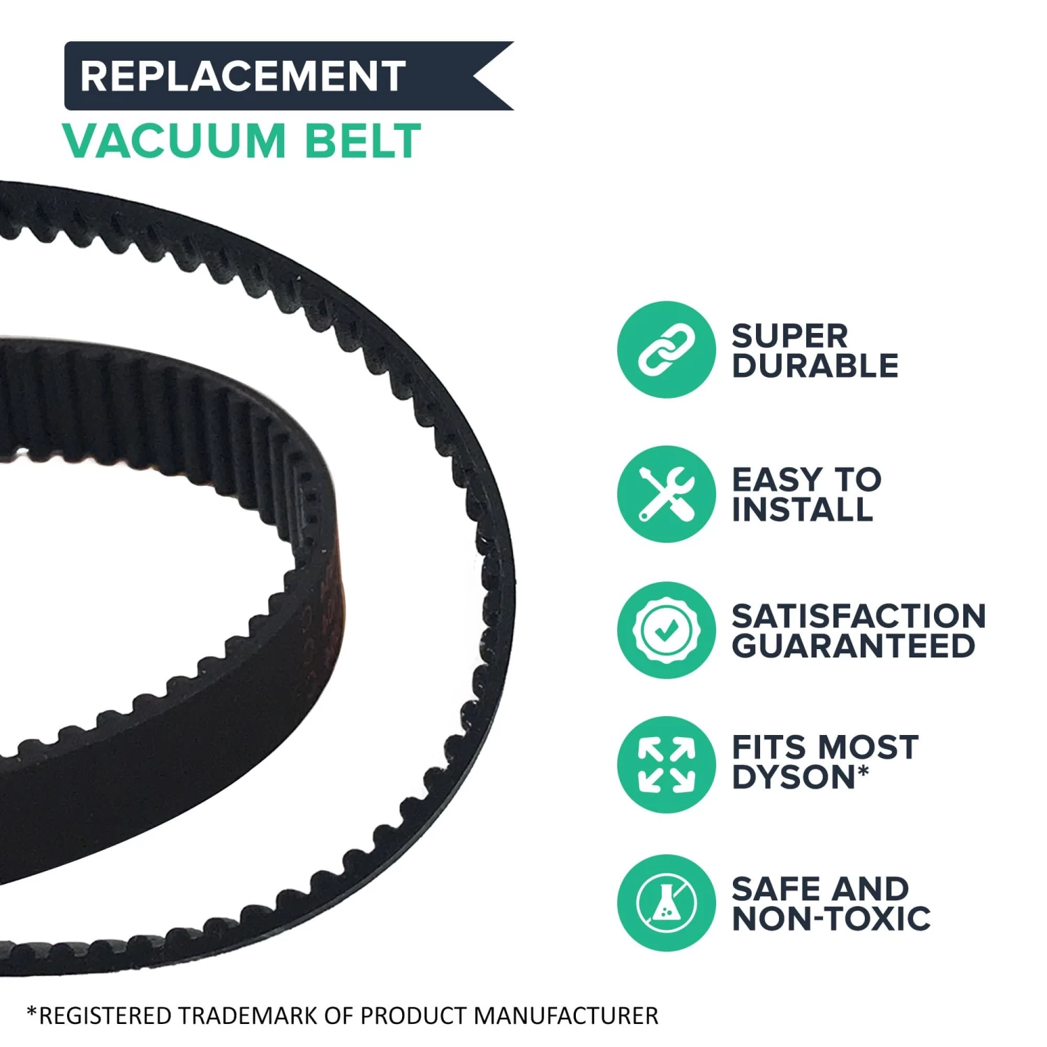 5pk Replacement 10mm Vacuum Belts, Fits Dyson DC17, Compatible With Part 911710-01 4 5pk Replacement 10mm Vacuum Belts, Fits Dyson DC17, Compatible With Part 911710-01 - Image 2