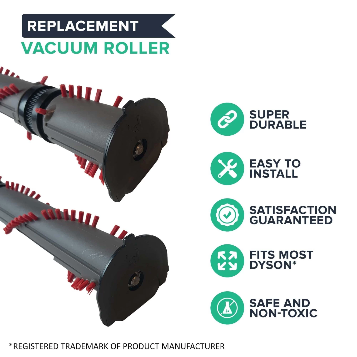 Replacement Brush Roller, Fits Dyson DC17, Compatible With Part 911961-01 4 Replacement Brush Roller, Fits Dyson DC17, Compatible With Part 911961-01 - Image 2