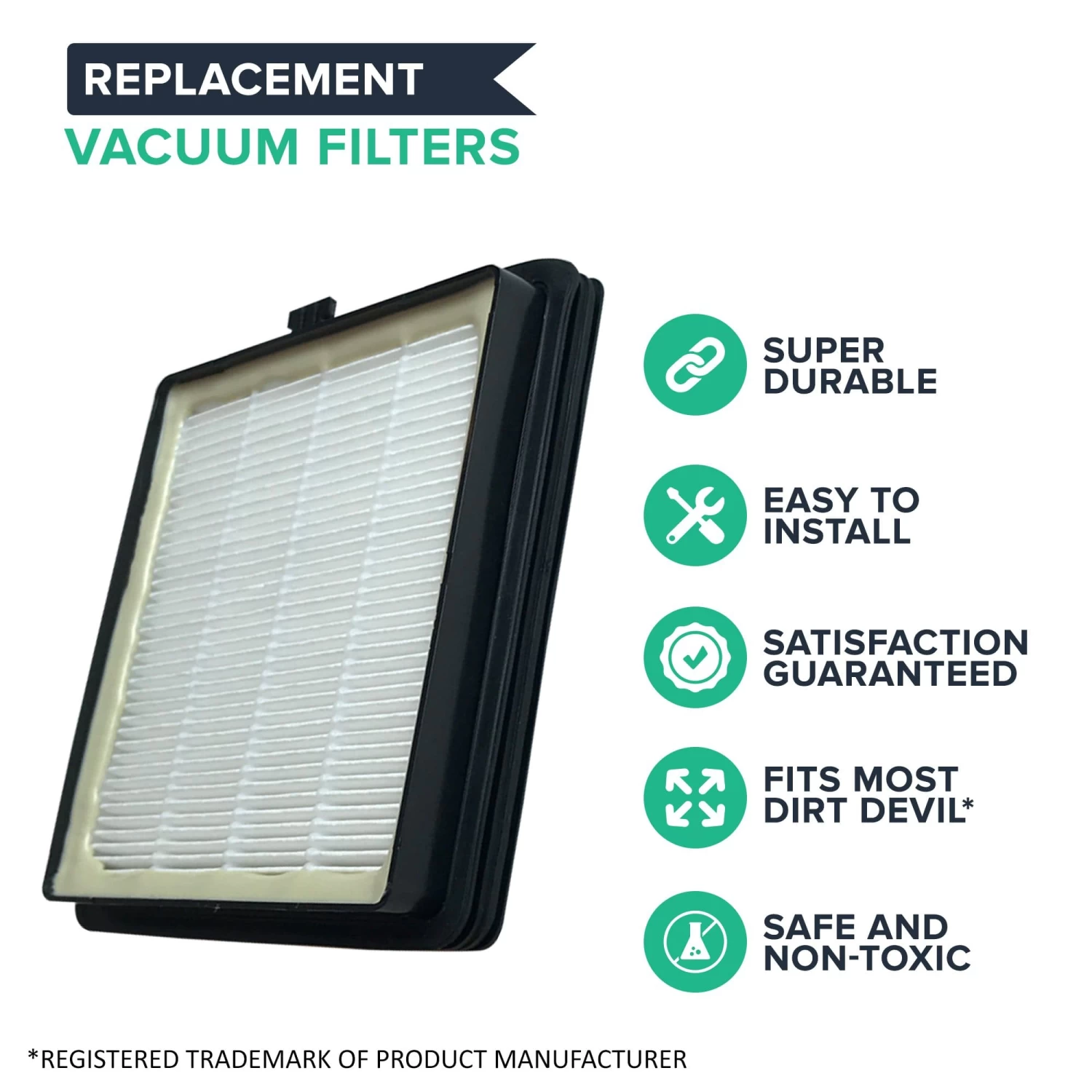 Crucial Vacuum Replacement Vacuum Filter Compatible With Dirt Devil Vacs - Part F45 - Fits Models Pets Canister SD40000, EZ Lite Canister SD40010, Parts 2KQ0107000 2-KQ0107-000 F45 F-45 4 Crucial Vacuum Replacement Vacuum Filter Compatible With Dirt Devil Vacs - Part F45 - Fits Models Pets Canister SD40000, EZ Lite Canister SD40010, Parts 2KQ0107000 2-KQ0107-000 F45 F-45 - Image 2