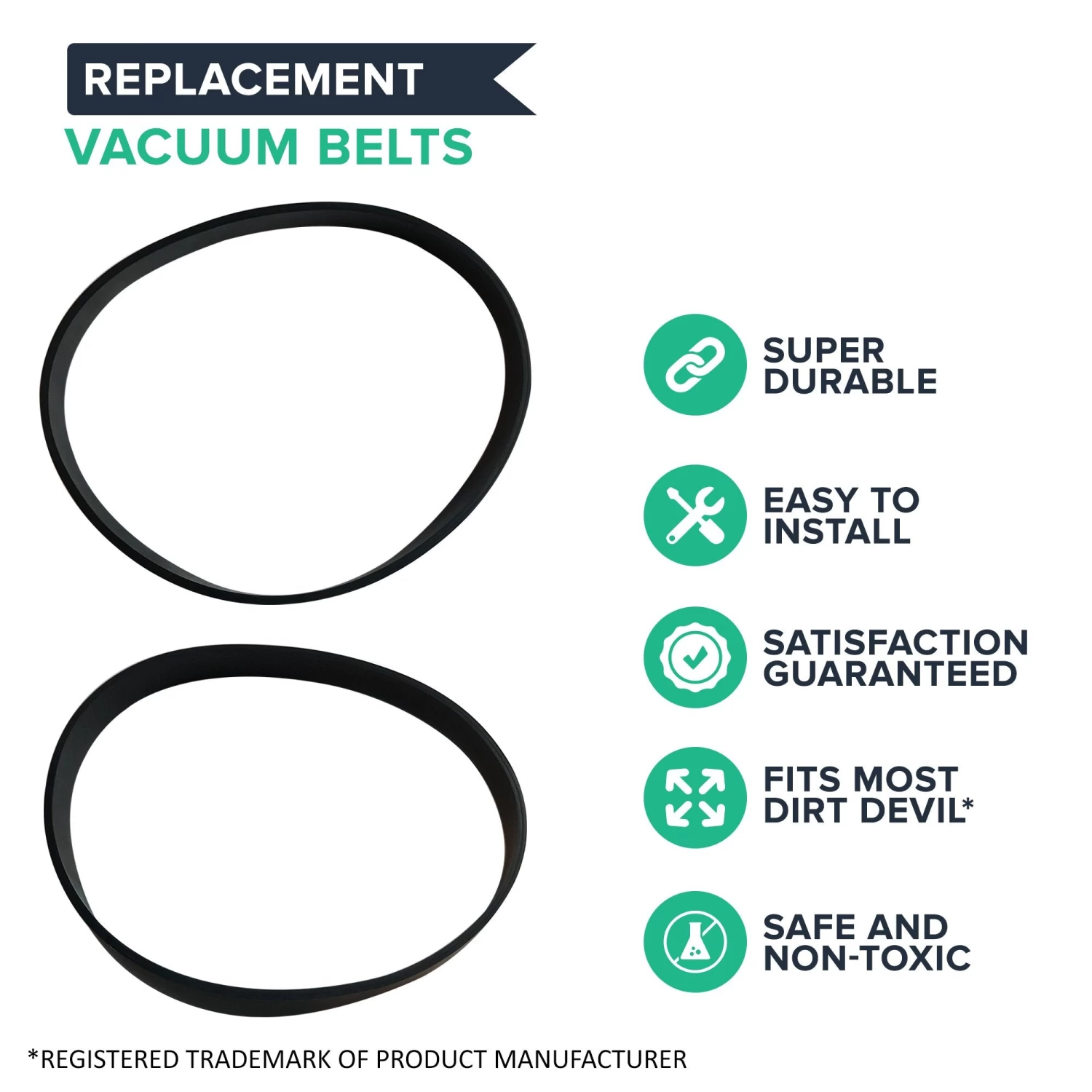 4pk Replacement Style 4, 5 & 10 Belts, Fits Dirt Devil, Compatible With Part 1540310001, 3720310001, 1LU0310X00 & 3860140600 4 4pk Replacement Style 4, 5 & 10 Belts, Fits Dirt Devil, Compatible With Part 1540310001, 3720310001, 1LU0310X00 & 3860140600 - Image 2