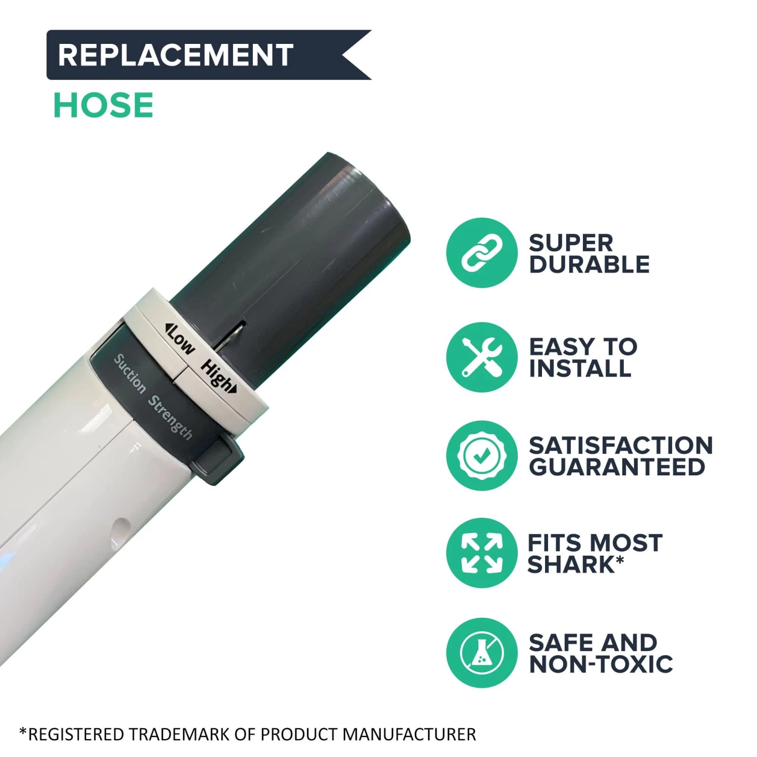 Replacement Shark Hose Handle Fits NV501, NV500, UV560, NV502, NV505, NV501c, NV520QPR, NV520QR, NV550, NV520 & NV520q 4 Replacement Shark Hose Handle Fits NV501, NV500, UV560, NV502, NV505, NV501c, NV520QPR, NV520QR, NV550, NV520 & NV520q - Image 2