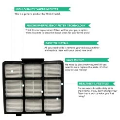 Crucial Air Filter Replacement Part Compatible With Eureka Part# S3008 Floorrover Upright Vacuum Cleaner Series NEU560 NEU561 NEU562 NEU563 NEU565 NEU566 NEU568 NEU569 HEPA Style 11 Crucial Air Filter Replacement Part Compatible With Eureka Part# S3008 Floorrover Upright Vacuum Cleaner Series NEU560 NEU561 NEU562 NEU563 NEU565 NEU566 NEU568 NEU569 HEPA Style -Best Filter Shop VP2 2 2