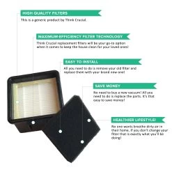 4pk Replacement F43 HEPA Style Filters & Foams, Fits Dirt Devil, Compatible With Part 2PY1105000 & 1PY1106000 -Best Filter Shop VP2 43a00c76 7603 4fcb 9008 2d331a2af8d5