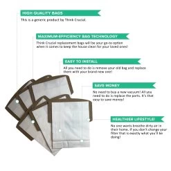 Crucial Vacuum Replacement Swirl Vacuum Bags - Compatible With Simplicity Swirl Micro Lined Vacuum Bag - Fits Crucial Swirl Vacuum, Sport Type S, SS-6 And Riccar SupraQuik RSQ-6 Models -Best Filter Shop VP2 44a9ce8a 1c36 4e43 b76c 52463702991b