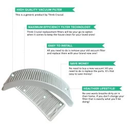 Think Crucial Replacement Air Filter - Compatible With Bissell Style 12 - HEPA Style Filter Parts For PowerForce Bagless Models 6594, 6594F - Pair With Part #203-1402 And 203-8037 - Available In Bulk (2 Pack) -Best Filter Shop VP2 5a588e75 c5d4 4764 b5c2 96d0bb43556e