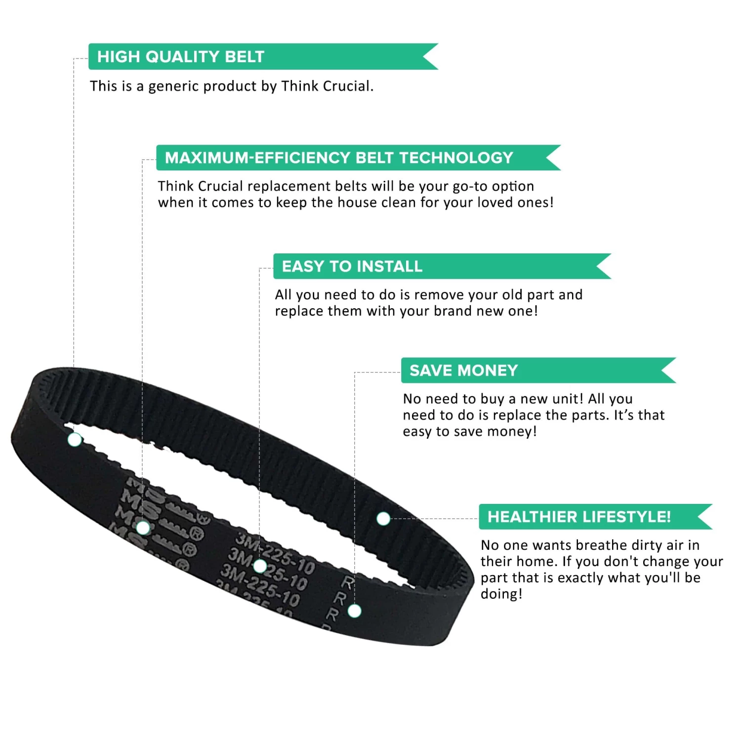 10pk Replacement 10mm Vacuum Belts, Fits Dyson DC17, Compatible With Part 911710-01 5 10pk Replacement 10mm Vacuum Belts, Fits Dyson DC17, Compatible With Part 911710-01 - Image 3