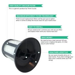 Crucial Vacuum Air Filter Replacement - Compatible With Bissell Part # 2031532 - Bissell Dirt Bin Filter Fits Zing Bagless Canister Vacuum Models - Washable, Reusable, Compact Vac Filters (1 Pack) -Best Filter Shop VP2 9ddc6ed6 cd5d 4a60 86cb 20a3a2c23784