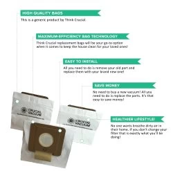 9pk Replacement Type O Tattoo Vacuum Bags, Fits Dirt Devil, Compatible With Part AD10030, 304235001 & 3-04235-00 -Best Filter Shop VP2 bd09d778 50d8 4a7b a570 de9068a0c846