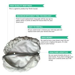 Think Crucial Replacement Mop Pads - Compatible With Bissell 1252 Symphony Hard Floor Vacuum - Steam Mop Pad Parts - Model 940, 1440, 1544 Series - Part #5938, 203-2633, 1606668, 1606669 -Best Filter Shop VP2 d0d08fb2 0867 4315 bee2 ff99cb15c84a