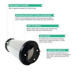 Crucial Vacuum Air Filter Replacement - Compatible With Dirt Devil Part # 3SFA11500X & 3-F5A115-00X, F2 HEPA Style Filter Models, Vacs - Fits Dynamite Quick Vac, Jaguar Power Reach, Vac 12 Crucial Vacuum Air Filter Replacement - Compatible With Dirt Devil Part # 3SFA11500X & 3-F5A115-00X, F2 HEPA Style Filter Models, Vacs - Fits Dynamite Quick Vac, Jaguar Power Reach, Vac -Best Filter Shop VP2 e3f24493 bd9e 40b3 b9b9 1012483717c9