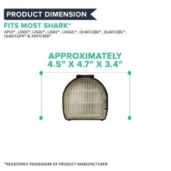 Post-Motor Vacuum Filter Fits Shark APEX Upright Models LZ600, LZ601, LZ602, LZ602C, QU601QBK, QU601QBL & QU601QPR, Compare To Part # XHFFC600 -Best Filter Shop VP3 0d22c82f e3e7 49c1 aed3 f6b9849e46d1