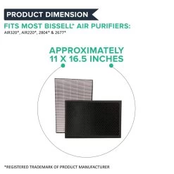 HEPA Style Filter & Activated Carbon Filter Set Fits Bissell Air320 & 2768A Air Purifiers, Compare To Part # 2804 & 2677 -Best Filter Shop VP3 2de987ba 5e4f 4e9b ad2a 10e35444dd04