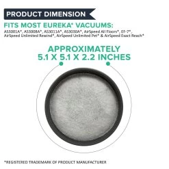 Crucial Air Exhaust Motor Filter Replacement Filter Part# EF-7 091541 Compatible With Eureka Vacuum Models AS3001A, AS3008A, AS3011A AS3030A -Best Filter Shop VP3 3