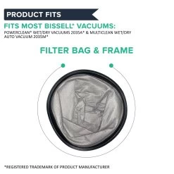 Cloth Filter Bag & Frame Fits Bissell PowerClean Wet/Dry Vacuum 2035, 2035A & MultiClean Wet/Dry Auto Vacuum 2035M, Compare To Part # 1613112 -Best Filter Shop VP3 3db904c3 d67d 4af7 85e6 65eb7da8e3e8