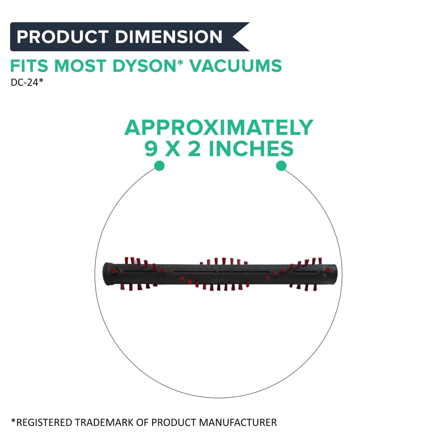 Replacement Brushroll & 2 End Caps, Fits Dyson DC24, Compatible With Parts 917390-02 & 917390-01 7 Replacement Brushroll & 2 End Caps, Fits Dyson DC24, Compatible With Parts 917390-02 & 917390-01 - Image 5