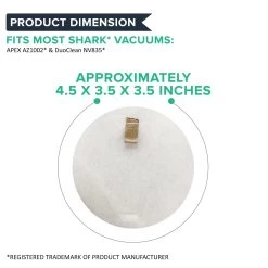Crucial Air Replacement Vacuum Post Filter And Foam Felt Kit, Compatible With Shark Vacuum Parts XHF650, XFF650, Models APEX AZ1002 DuoClean NV835 Vacuums NV650, NV835, HEPA Style (3 Pack) -Best Filter Shop VP3 6