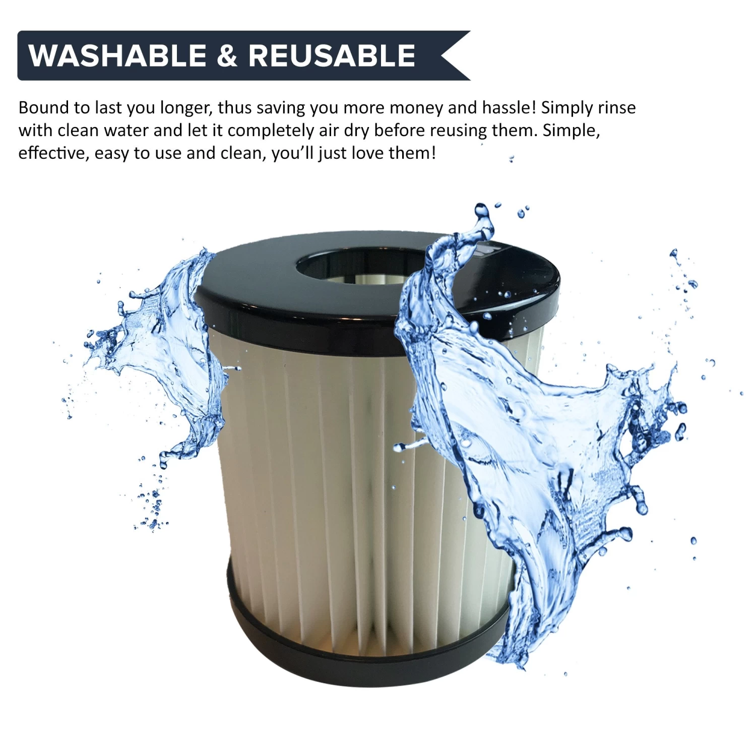 4pk Replacement F22 & F26 Filters, Fits Dirt Devil, Washable & Reusable, Compatible With Part 1-LV1110-000 6 4pk Replacement F22 & F26 Filters, Fits Dirt Devil, Washable & Reusable, Compatible With Part 1-LV1110-000 - Image 4