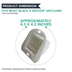 Replacement VF20 Filter & Cover Kit, Fits Black & Decker Dustbuster, Compatible With Part 499739-00 -Best Filter Shop VP3 8fb213c7 0cae 4493 ab3c 17bdc6210375