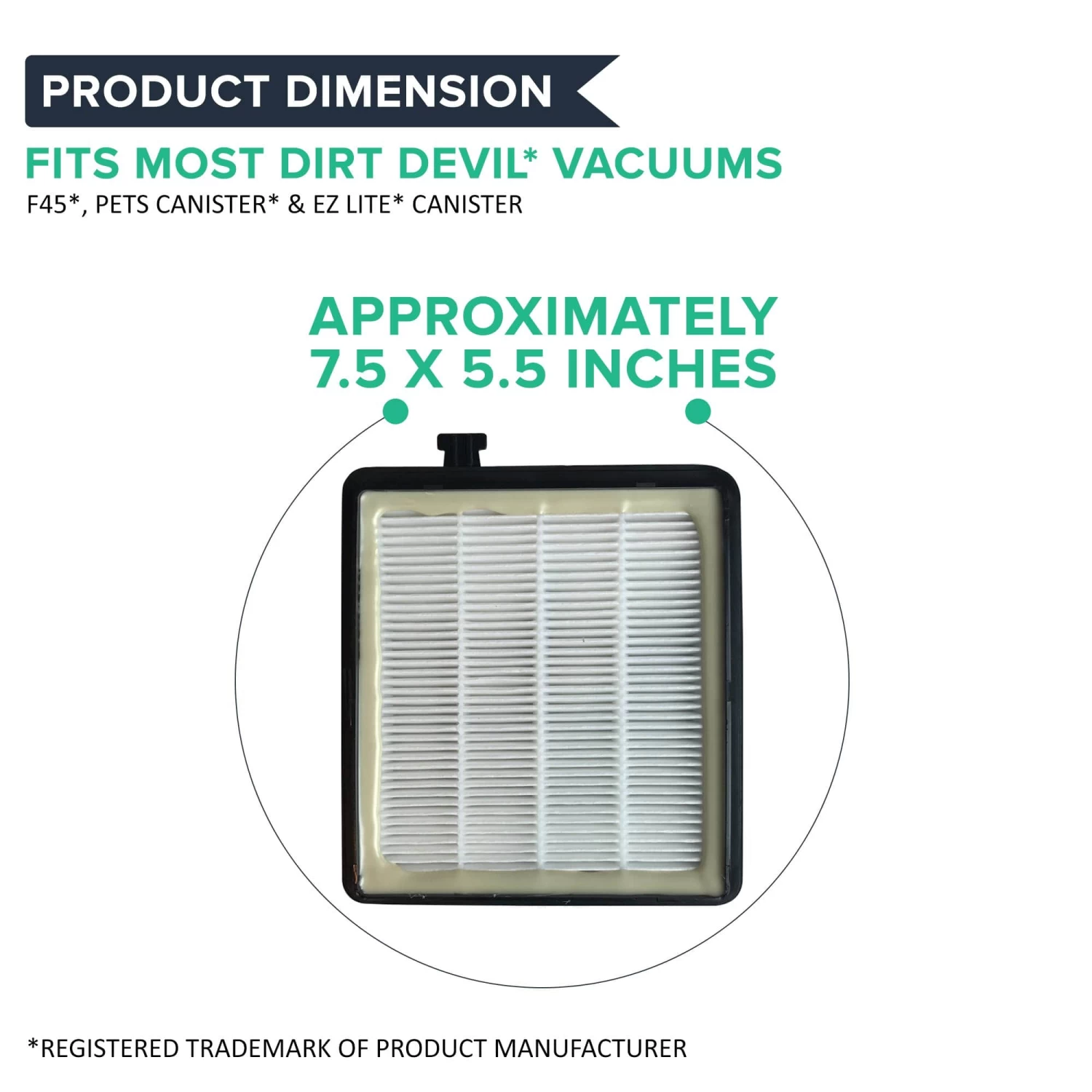 Crucial Vacuum Replacement Vacuum Filter Compatible With Dirt Devil Vacs - Part F45 - Fits Models Pets Canister SD40000, EZ Lite Canister SD40010, Parts 2KQ0107000 2-KQ0107-000 F45 F-45 6 Crucial Vacuum Replacement Vacuum Filter Compatible With Dirt Devil Vacs - Part F45 - Fits Models Pets Canister SD40000, EZ Lite Canister SD40010, Parts 2KQ0107000 2-KQ0107-000 F45 F-45 - Image 4