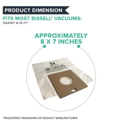 10pk Replacement Vacuum Bags, Fits VP-77 Bissell, Compatible With Part 203-2026, 32023 & 32115 -Best Filter Shop VP3 eb971ffe ec14 4260 8aae 39cd26c95a53