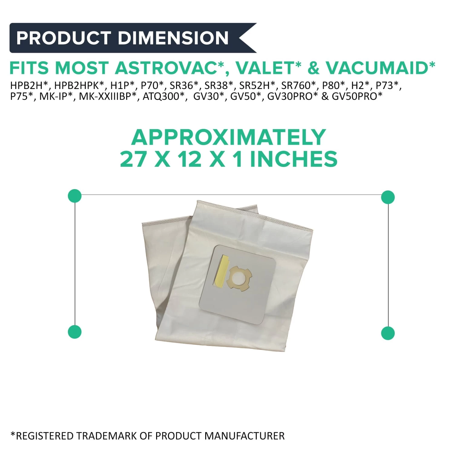 3PK Replacements For AstroVac, Valet & VacuMaid Vacuums Part # HPB2HPK & HPB2H 9 3PK Replacements For AstroVac, Valet & VacuMaid Vacuums Part # HPB2HPK & HPB2H - Image 7