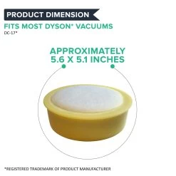 Crucial Vacuum Air Filter Replacement - Compatible With Dyson DC-17 - Replaces Post-Motor Filter Part 911235-01 - Models Dyson DC17 HEPA Style Post-Motor - Lightweight, Washable, Reusable (1 Pack) -Best Filter Shop VP3 f542366f b3e0 41fd 9625 065104e24ad8