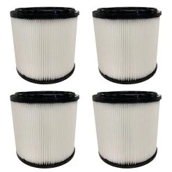 Wet / Dry Vacuum Filter Fits Vacmaster VCFH, Fits 5 - 20 Gallon Wet/Dry Vacs, Retainer Lid Not Included -Best Filter Shop Vacmaster VCFH Filter 4pk