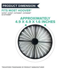 Replacement HEPA Style Exhaust Filter, Fits Hoover Windtunnel Bagless, Compatible With Part 59134050 -Best Filter Shop WIND TUNNEL FILTER DIMENSION