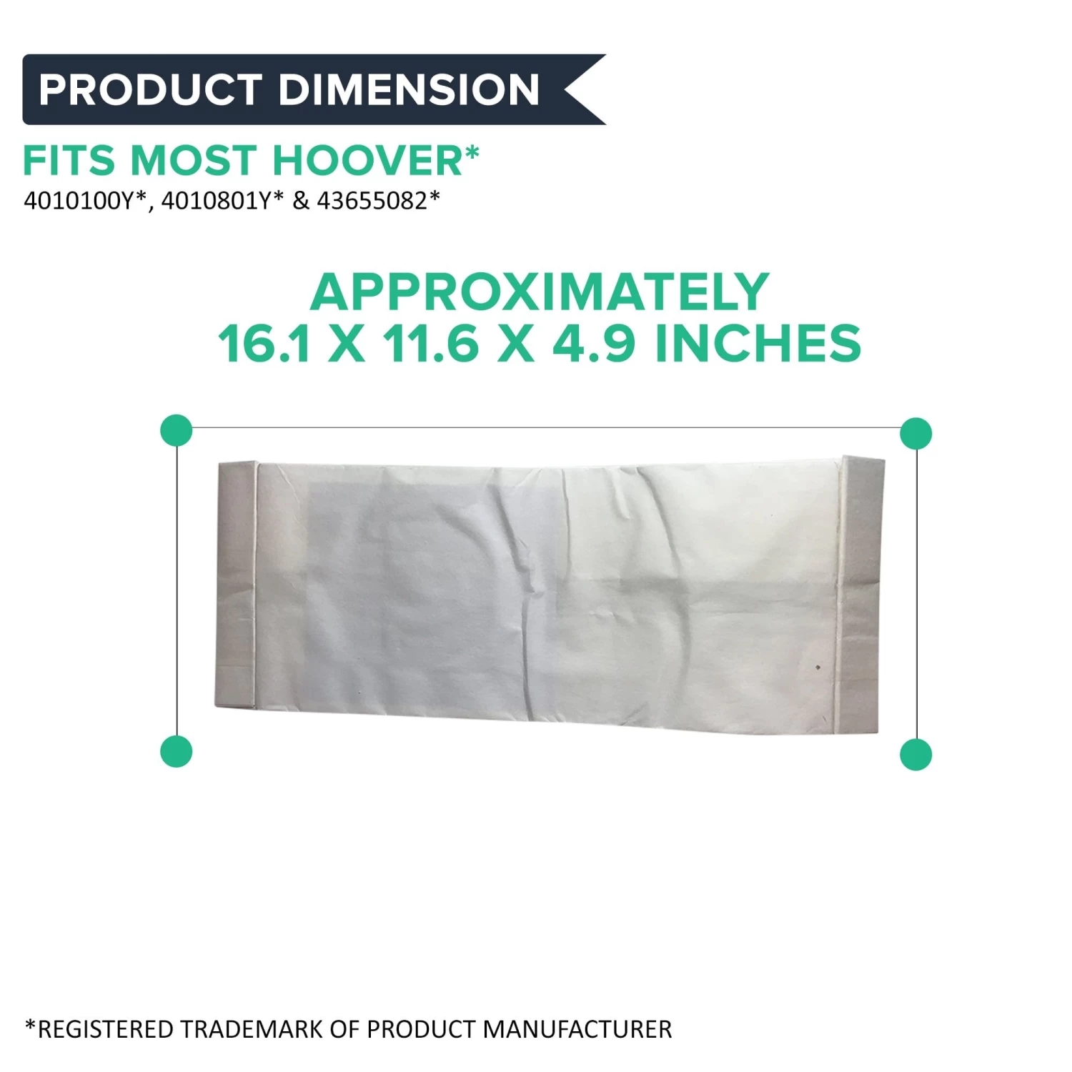 Replacement Type Y Windtunnel Paper Bags, Fits Hoover, Compatible With Part 4010100Y 6 Replacement Type Y Windtunnel Paper Bags, Fits Hoover, Compatible With Part 4010100Y - Image 4