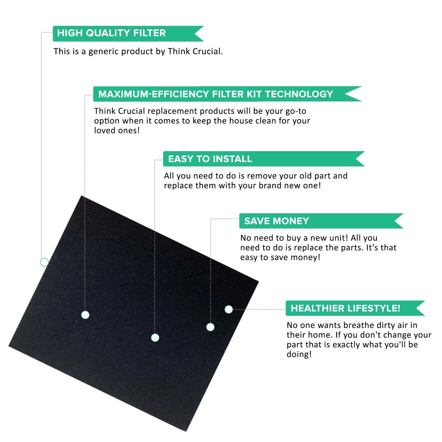 Crucial Air Replacement Filter Compatible With Idylis B Carbon Filter Part # IAF-H-100B And 302656, Fits Idylis IAP-10-125, IAP-10-150 Air Purifiers Model Ð Bulk (1 Pack) 5 Crucial Air Replacement Filter Compatible With Idylis B Carbon Filter Part # IAF-H-100B And 302656, Fits Idylis IAP-10-125, IAP-10-150 Air Purifiers Model Ð Bulk (1 Pack) - Image 3